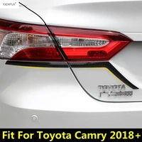 rear tail light lamps taillight eyebrow eyelid strip cover trim for toyota camry 2018 2022 abs chrome carbon fiber accessories