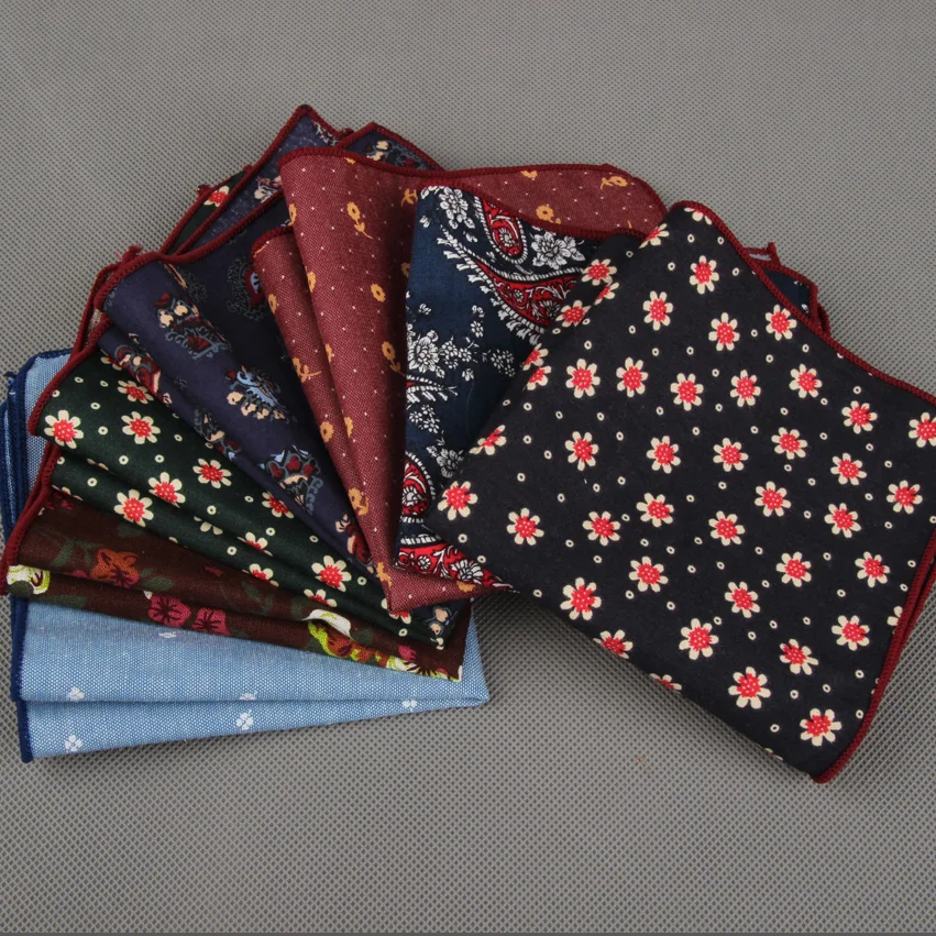 RBOCOTT мужское Хлопковое полотенце с цветочным принтом и Пейсли карманные квадраты