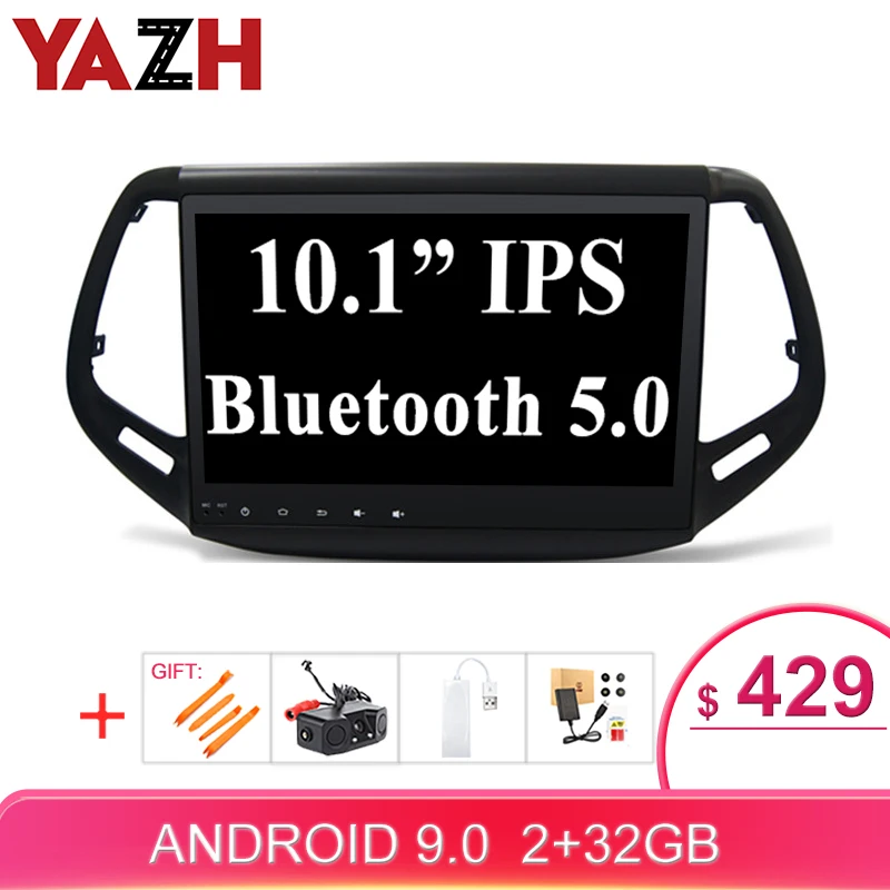 YAZH 10 1 дюймов Android Автомобильный GPS навигатор для Jeep Compass 2017 2018 Din радио мультимедиа