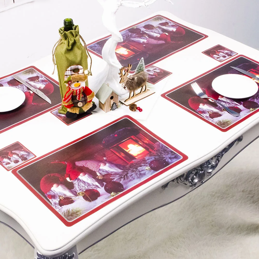 Одежда в рождественском стиле столовая салфетка коврики под посуду на стол 6