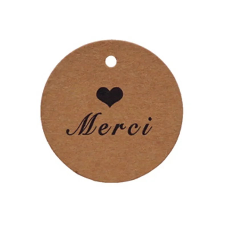 100 шт. спасибо круглые бирки из крафт-бумаги 4 см подарочные этикетки открытки