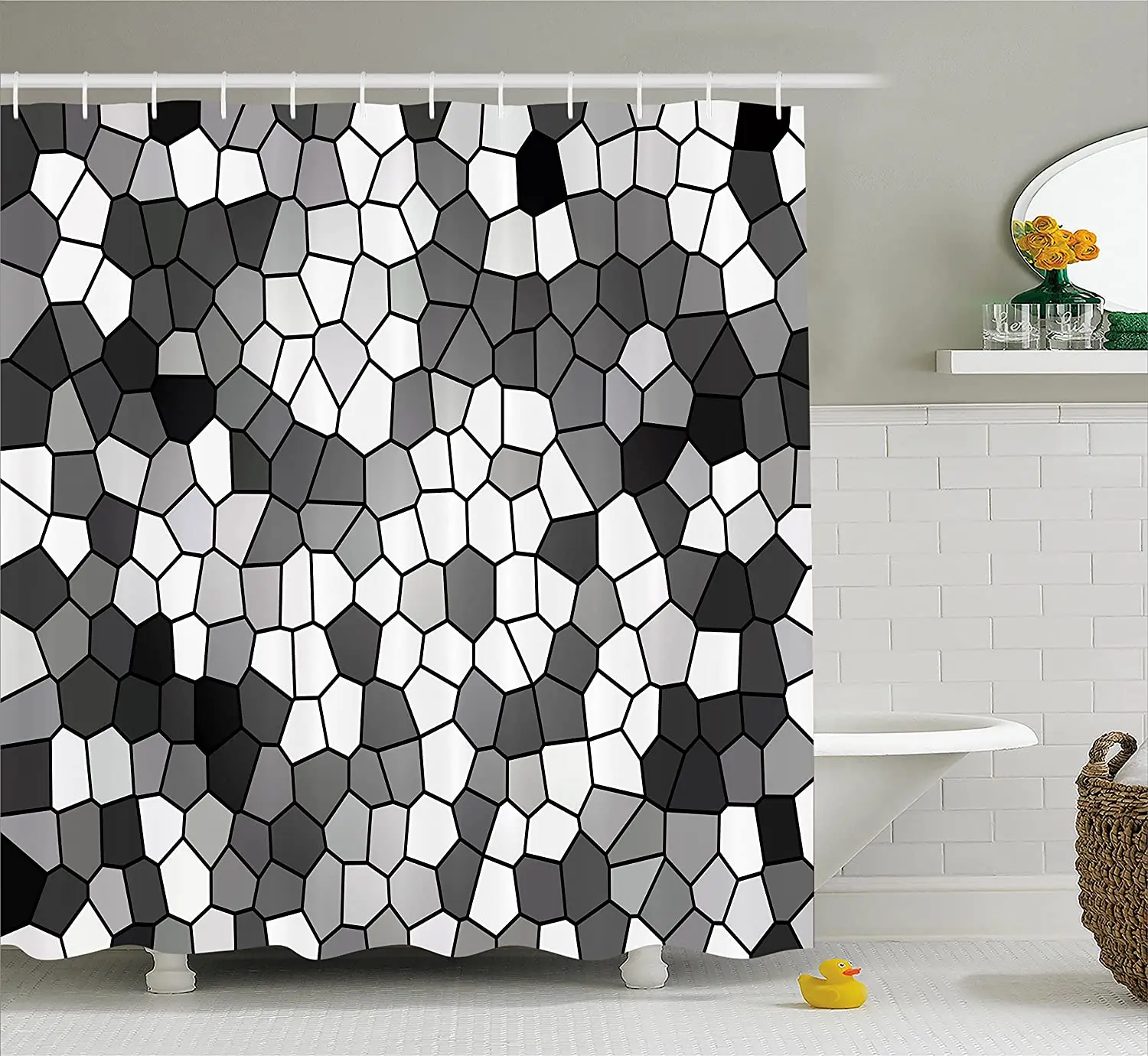 Водонепроницаемая занавеска для душа витражная шторка из полиэстера с