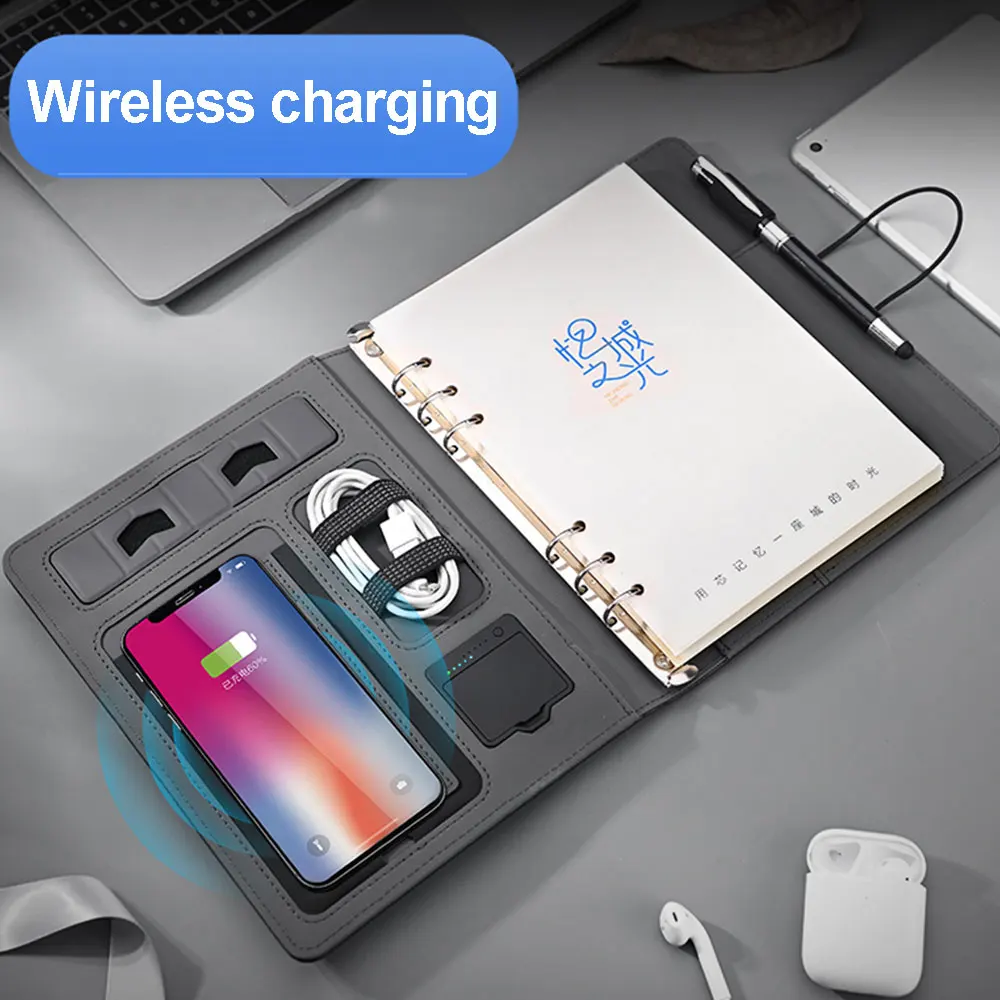 Папка-органайзер А5 с беспроводной зарядкой 8000 мА · ч | Канцтовары для офиса и дома