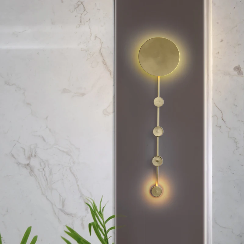 Full Copper Designer Arts Personality Wall Lamp Villa A Living Room Bedroom Model Between Hotel Reception Decoration | Лампы и