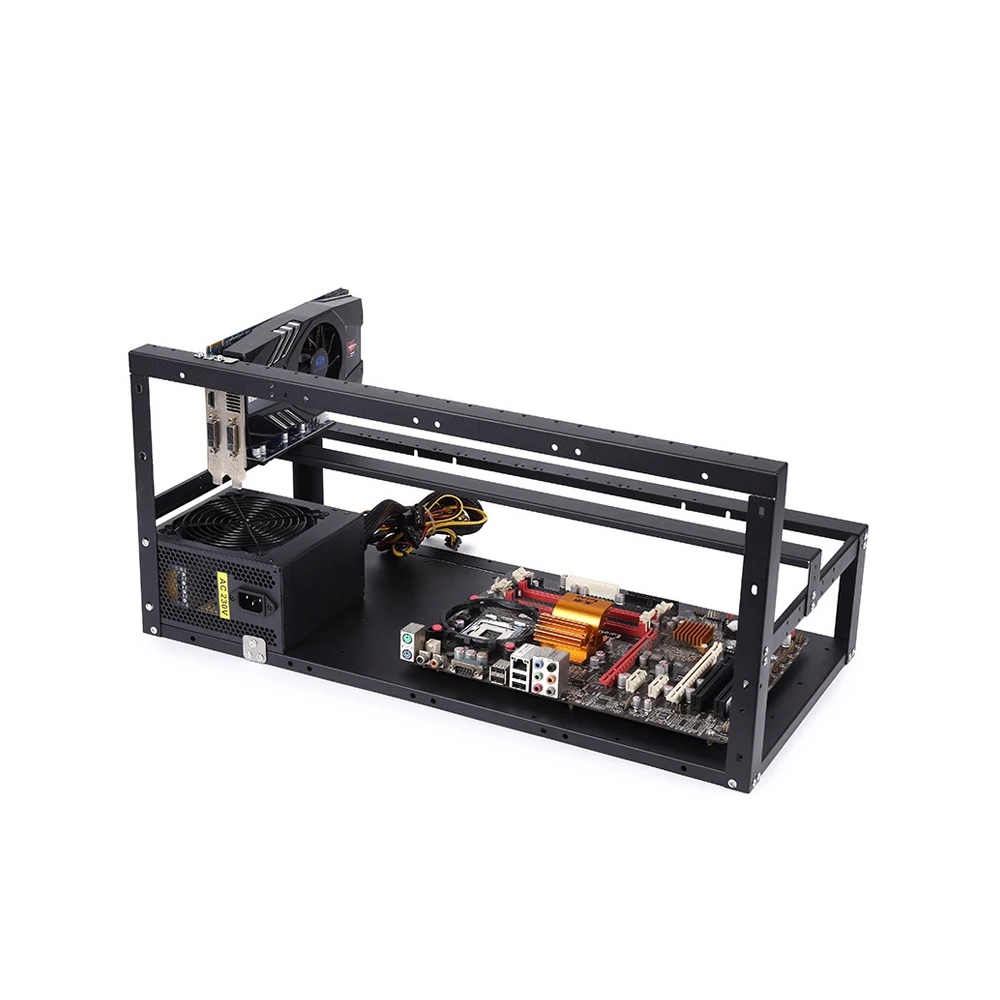 

6GPU чехол для каркаса для майнинга, для стального открытого воздуха, до 6 GPU для крипто-монет, для майнинга валют