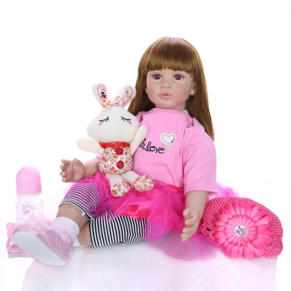 

Кукла реборн силиконовая 24 дюйма, Реалистичная виниловая кукла принцессы, подарок на день рождения, игровой домик, игрушка, 60 см