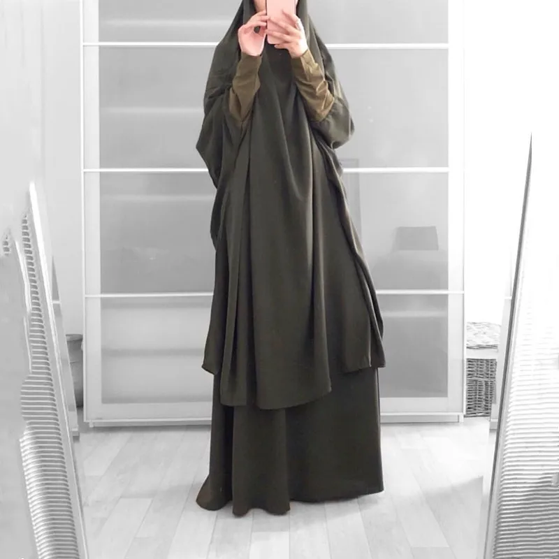 

Ramadan Hooded Muslim Women Hijab Dress Prayer Garment Jilbab Abaya Long Khimar Eid Gown Abayas Skirt Sets Islamic Clothes Burka