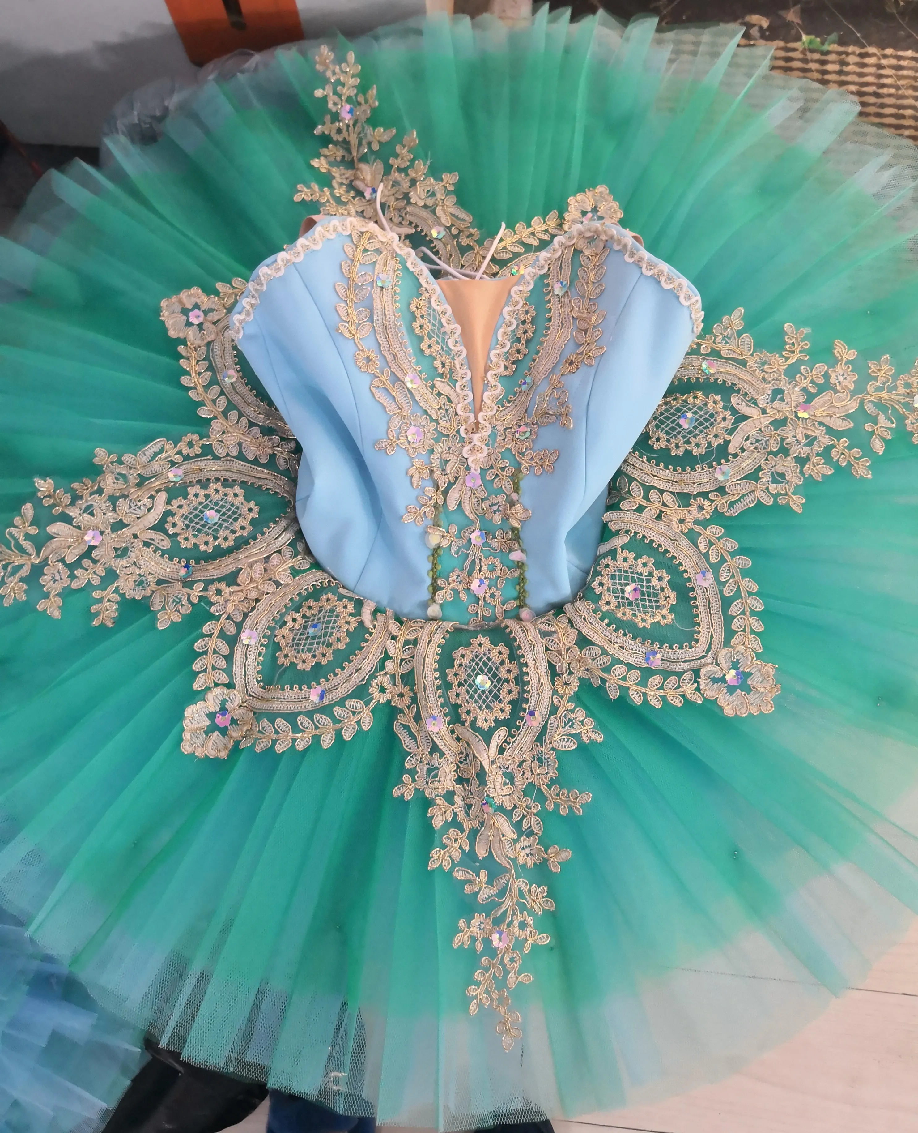 Профессиональная зеленая балетная пачка для девочек 12 диванов|Балет| |