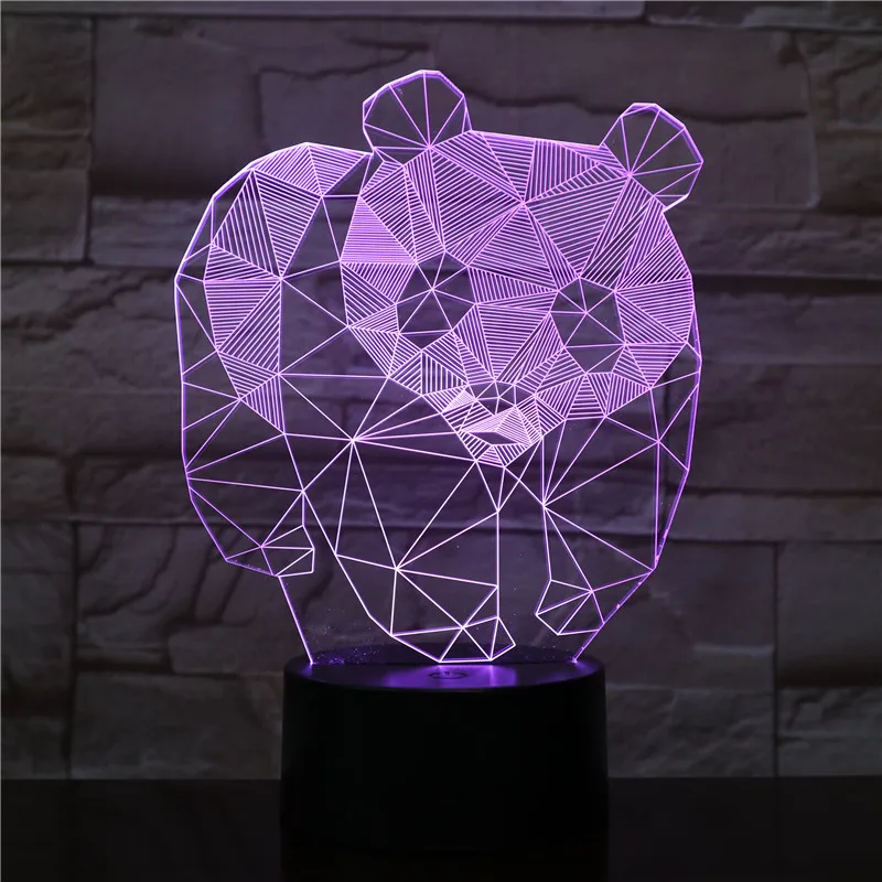 

New Panda Animal 3D Lamp Led Lamp 7 color change 3d Nightlight Friends Kids Gift Lamp Kids Room Led Light Fixtures