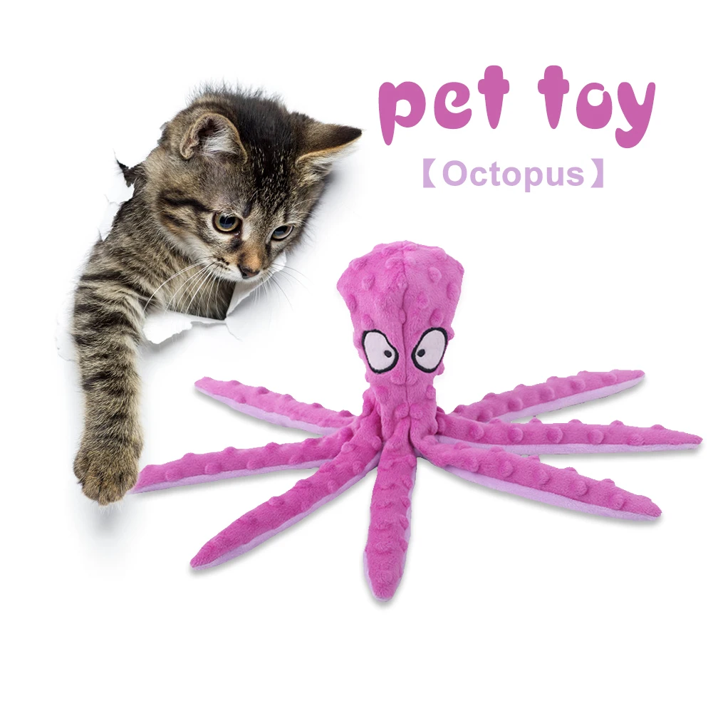 

Dog Toy Sounder Sounding Paper Chew Tooth 8 Legs Octopus Soft Stuffed Plush Squeaky Dog Squeakers Toy Interactive Puppy Toys