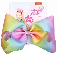 8 jojo siwa hair bows rainbow hairpin handmade printed ribbon bowknot jumbo girl party hair accessories for kids hair clip