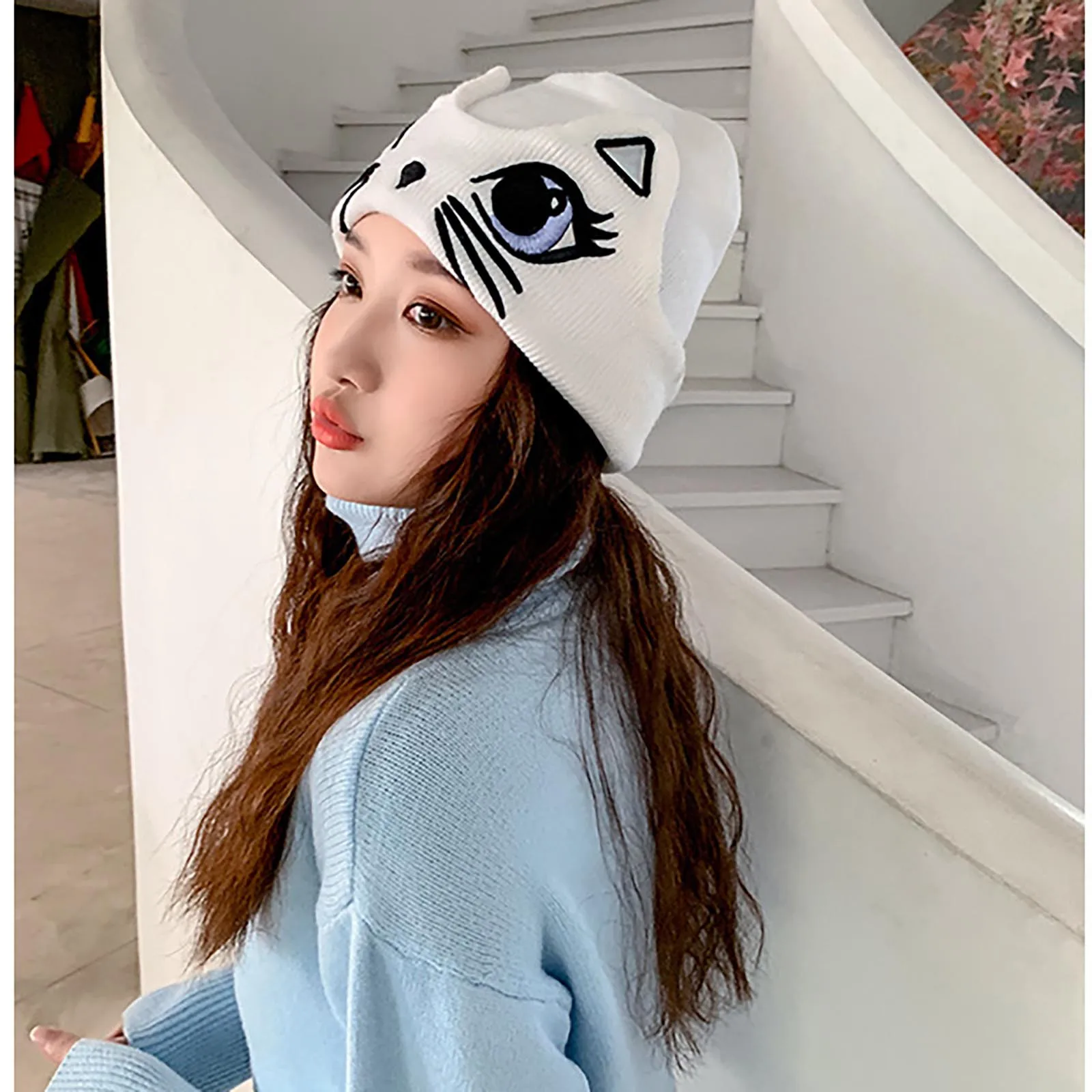

Brand New Stylish Hat And High Quality Women Winter Cute Animal Cat Hat Crochet Beanie Hats Photography Knitted Hat