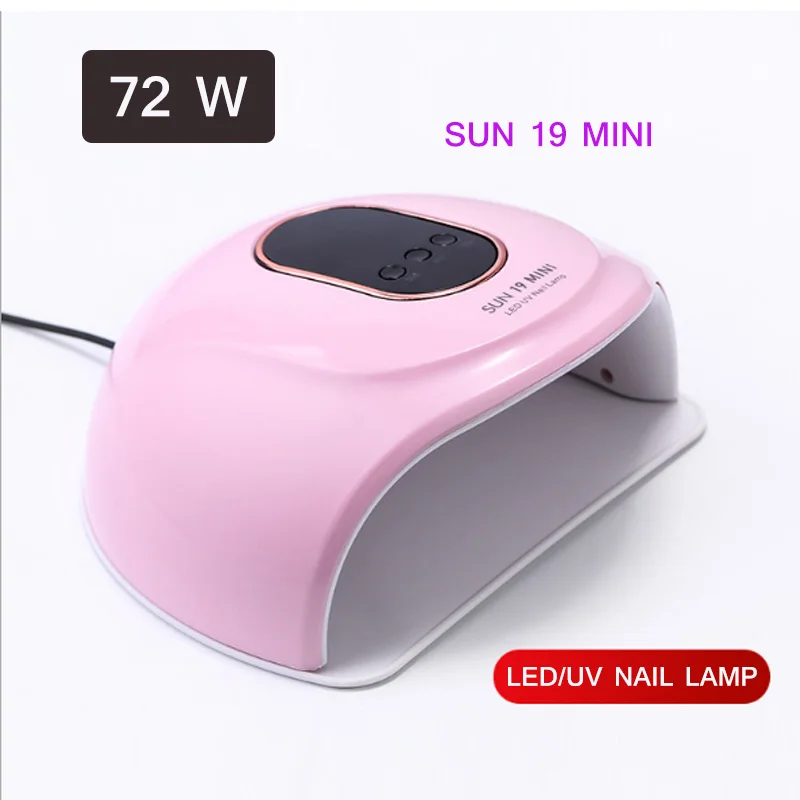 Портативный 72 Вт розовый маникюрная Сушилка для ногтей УФ светодиодный