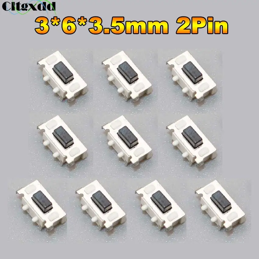 Cltgxdd 10 шт. SMT 3x6x3 5 мм 2 контактный тактовый Кнопочный микропереключатель