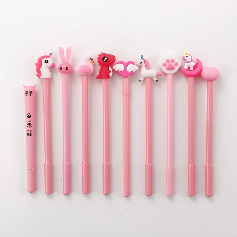 10 шт./упак. черный 0 5 мм канцелярские милые девушки ручка Творческий мультфильм