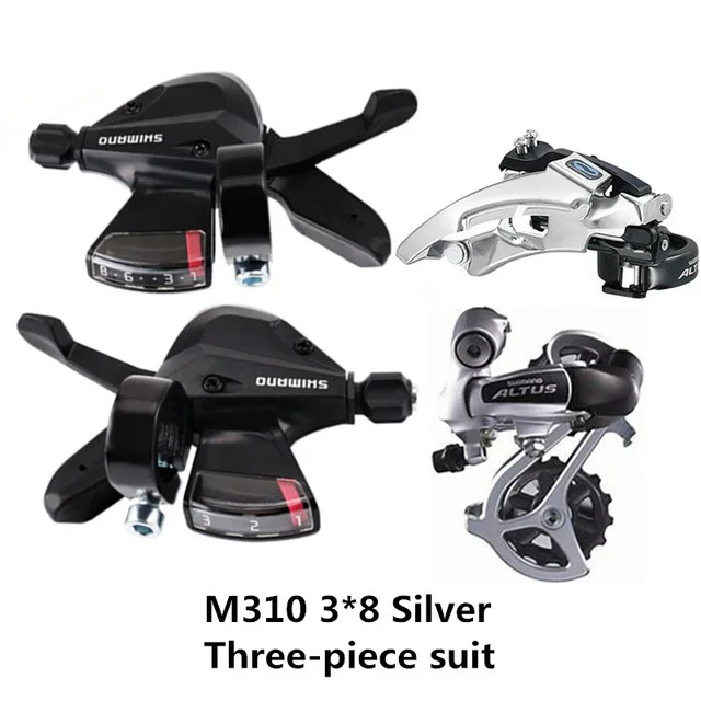 24S Pair Silver SHIMANO ALTUS SL-M310, RD-M310 для горного велосипеда, переключающий палец, 7 S/8, набор скоростей, задний циферблат, FD-M310 - Цвет: 24S Pair Silver