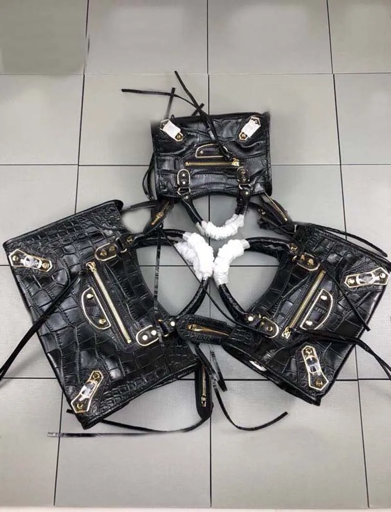 

Luxury Jewelry Crocodile Pattern Motorcycle Bag Designer Leather Ladies One-Shoulder Portable Messenger Motorcycle Bag