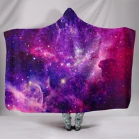 pink purple univerrse 3d printed wearable blanket adults for kids various types hooded blanket fleece blanket 02