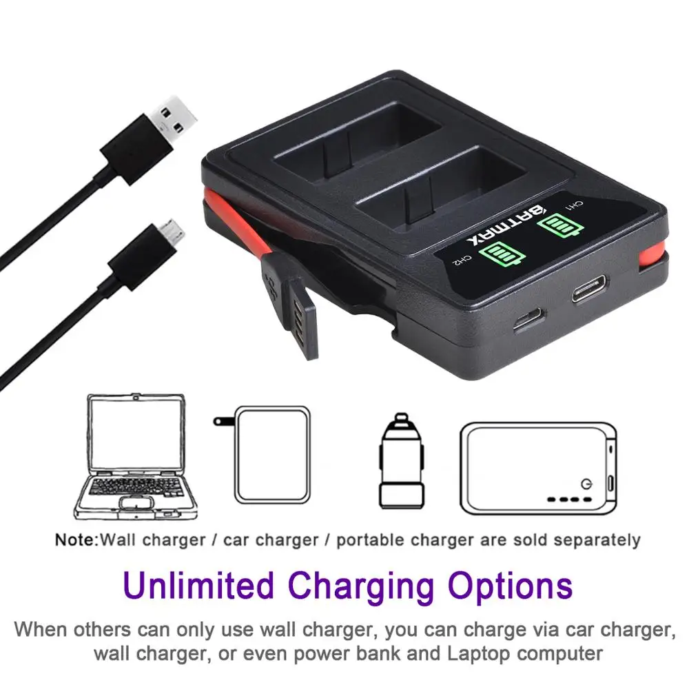 Аккумуляторная батарея Batmax LP-E17 LPE17 + двойное зарядное устройство со встроенным