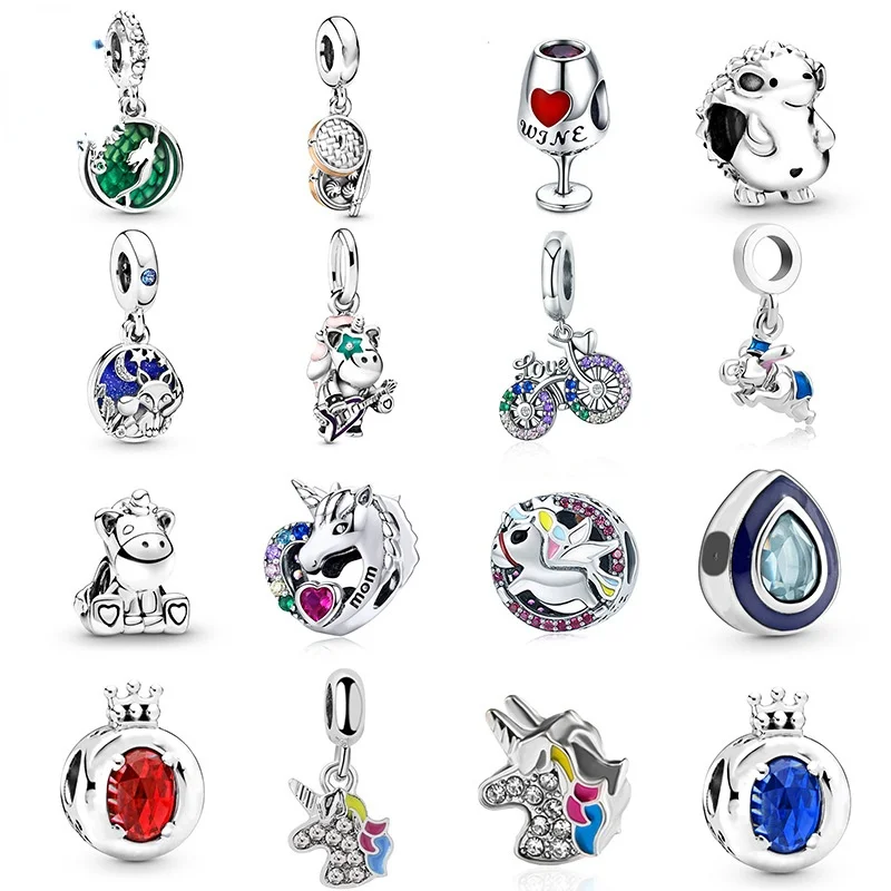 

Подвеска в виде капли воды, лошади, дерева, сверкающие бусины в виде совы, подходят для оригинального браслета Pandora, Женские Ювелирные издели...