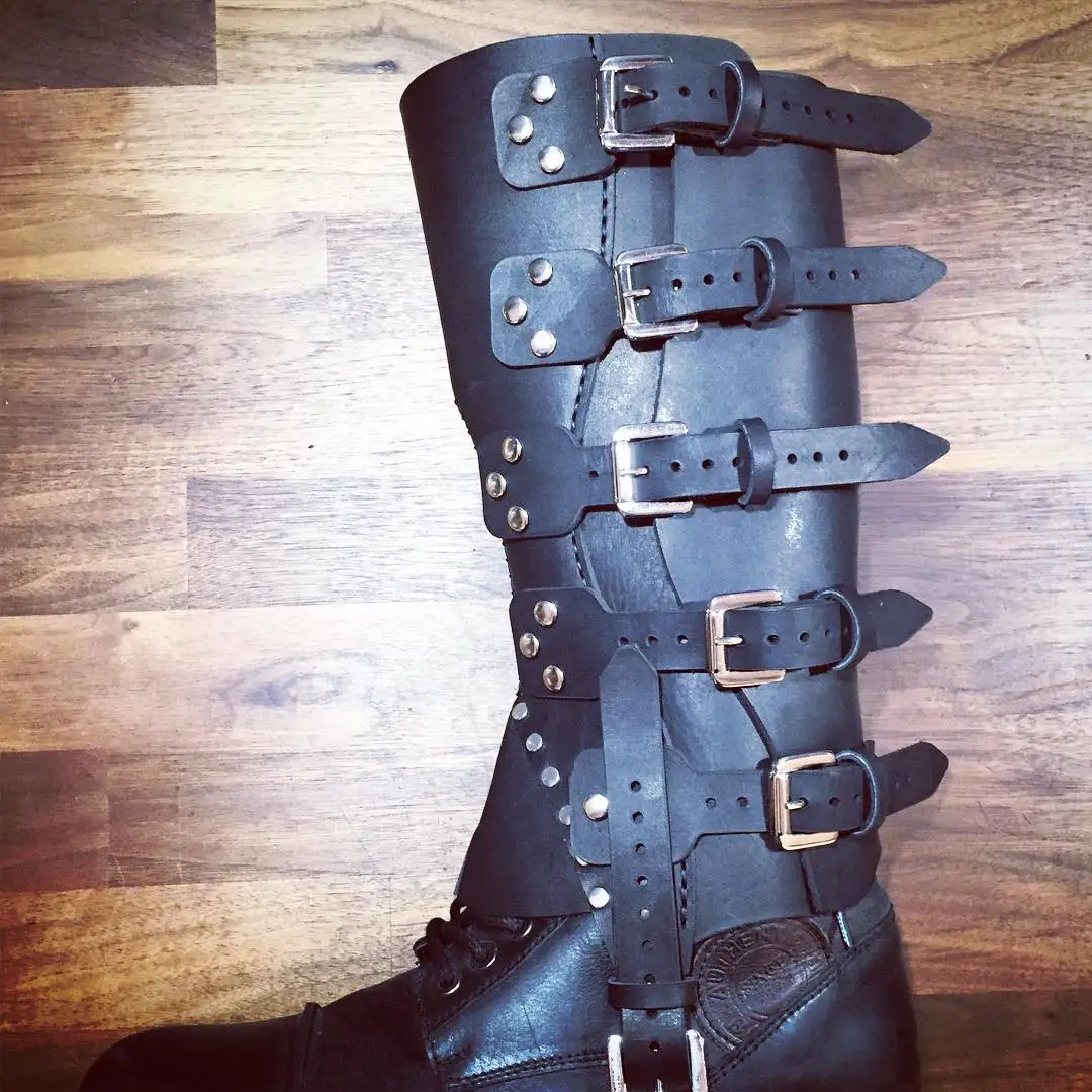 Steampunk Diy Paper Drawing Long Harness Horsemanship Leggings Shinguards Manual Leather Plate Pattern | Дом и сад