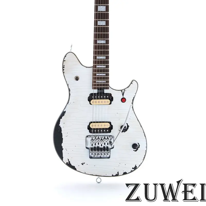 Горячая распродажа электрическая гитара ручной работы белый волк стиль FR мост