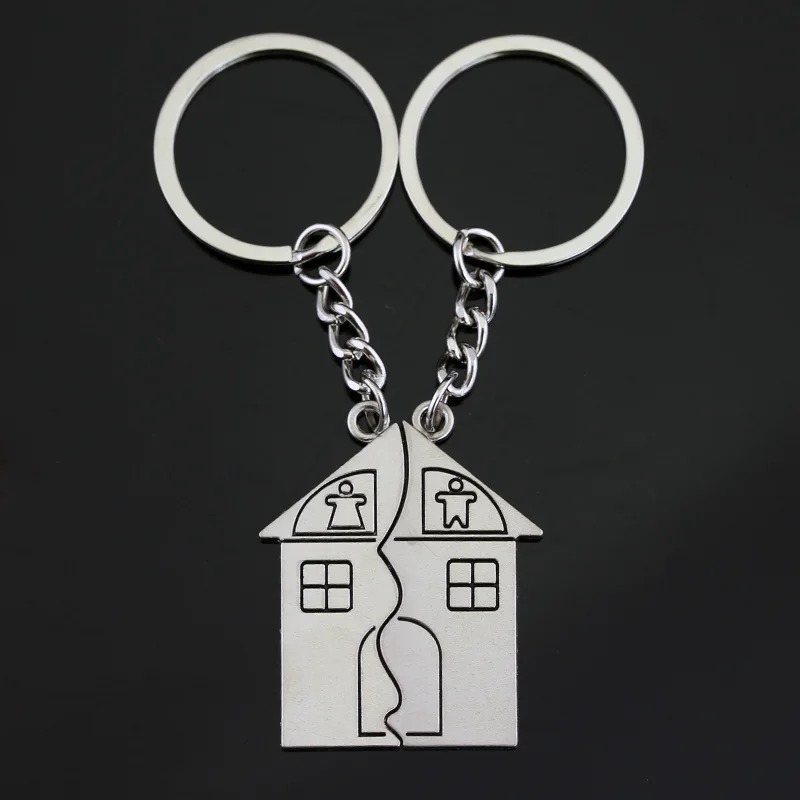 

Gift Key Ring Keychains Bag Pendant Souvenirs Love Home 1Pair Warm House Couple Valentine's Day Gift Built Key Chain