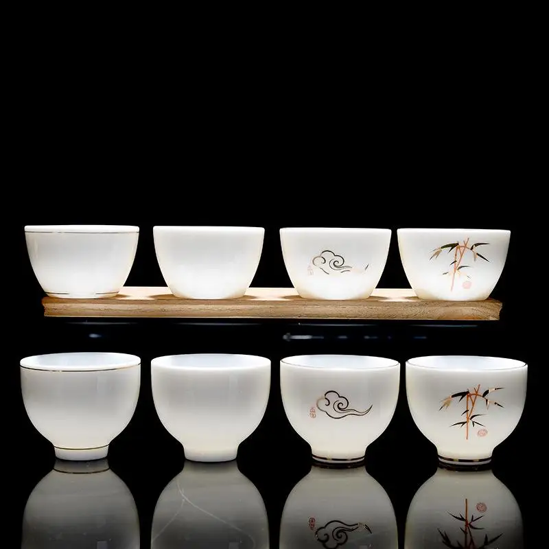 White Porcelain Tea Cup Traditional Chinese Style Pattern Teacup Bowl for Puer Kung Fu Set Accessories Teaware Drinkware | Дом и сад