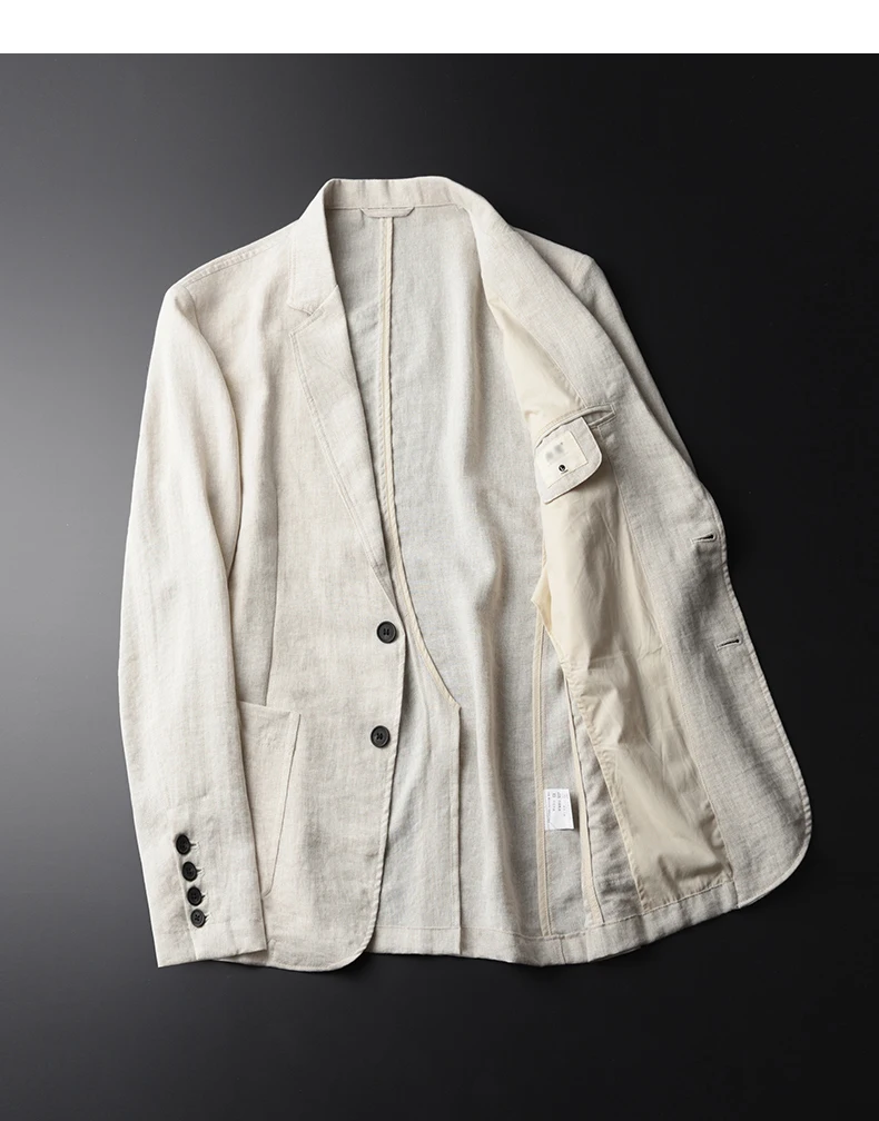 Новый Блейзер человек Имитация льняной пиджак на весну и осень повседневный