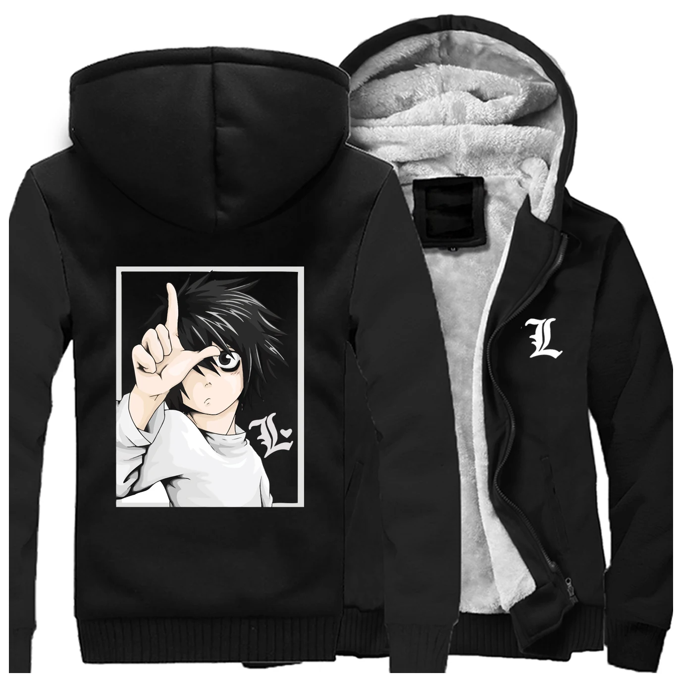 Death Note/зимняя мужская флисовая Толстая теплая куртка мужские пальто и куртки