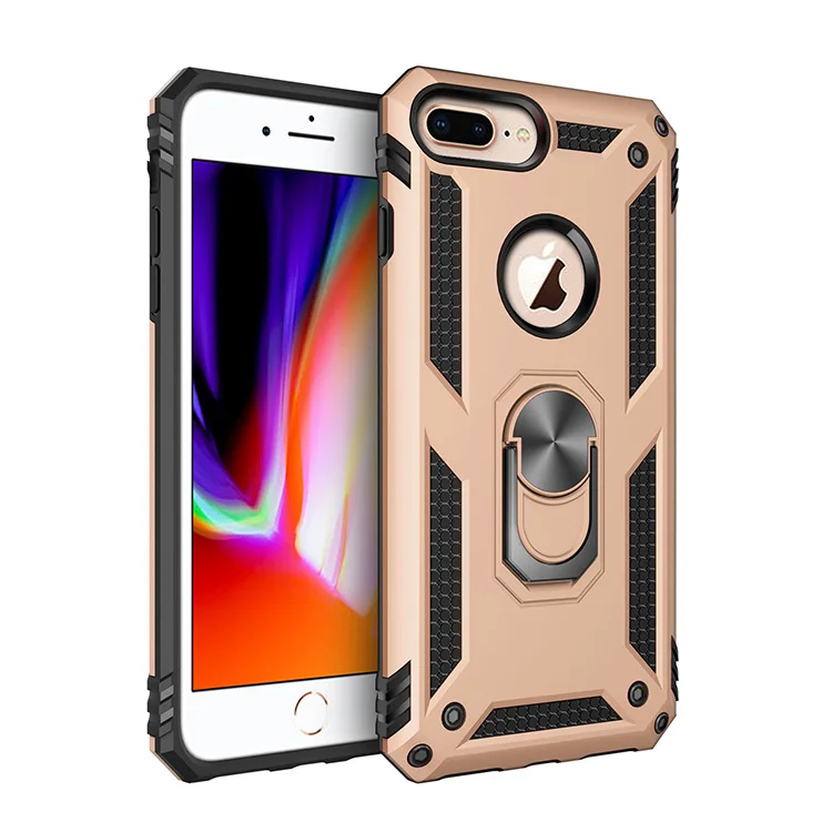 golden Для iphone 7 чехол противоударный чехол автомобильный держатель кольцо корпус чехол для iphone 8 6 6S Plus 5 5S se& iphone X XR XS 11 pro MAX - Цвет: golden