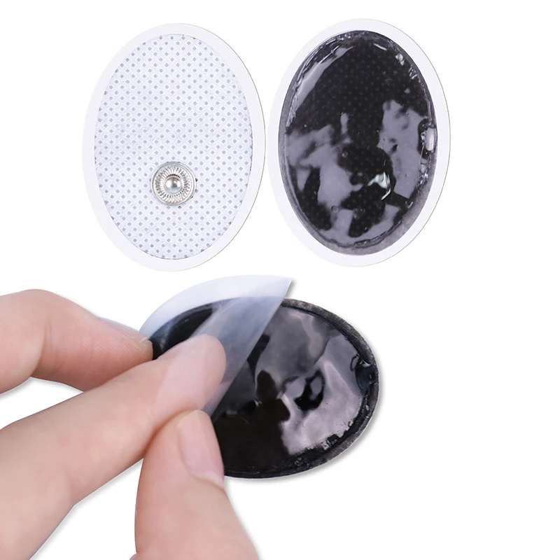 

50pcs Replacement Oval Small Pads Non-woven Snap Button Electrode Pad for Tens EMS unit Acupuncture Massagers Compatible