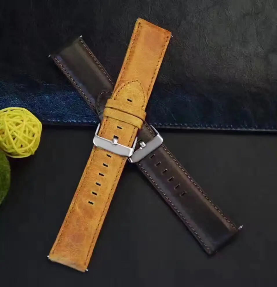 Браслет Pebble time amazfit 3 GTR2 GTS pop кожаный ремешок для Samsung Galaxy active2 42 46 мм Gear S3 Ticwatch S S2 1 E