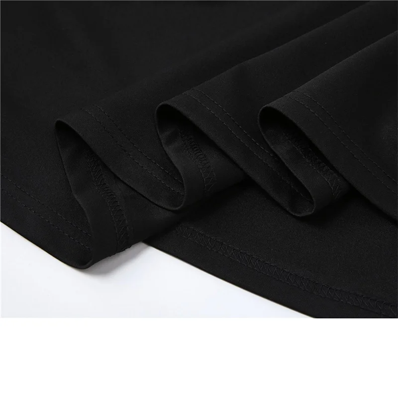 

Gothic Harajuku Black Tank Dress Women Street Style Vintage Mental Chain Belt 2021 Summer New Dress Vestidos