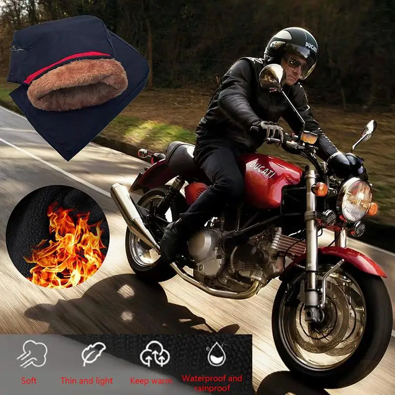 

Winter Motorcycle Handlebar Gloves Waterproof Warm Velvet Covers For Motorcycle