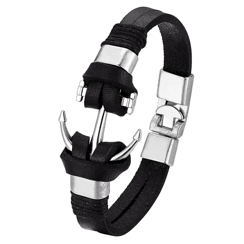 Новинка 2020 модный браслет с якорем кожаный подарки для мужчин и женщин ювелирные