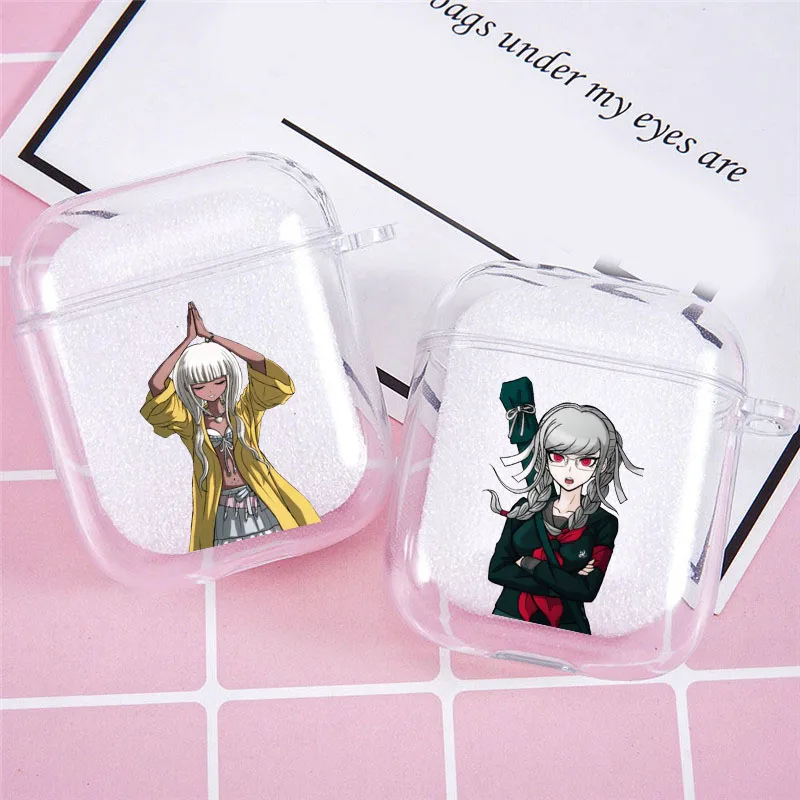 

Симпатичный чехол для наушников из японского аниме Danganronpa для Airpods 1 2, мягкий силиконовый защитный чехол с рисунком, прозрачный чехол для бес...