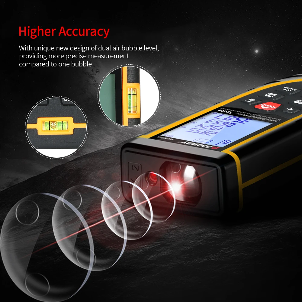 Лазерный дальномер измеритель расстояния инструмент для измерения площади