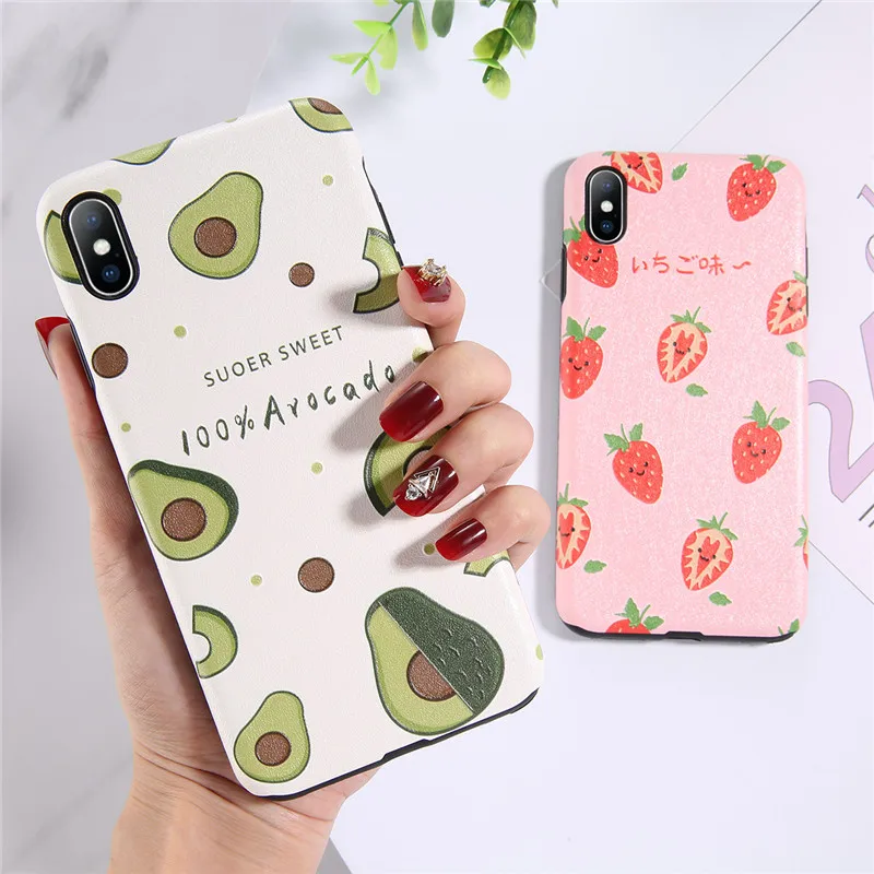 Lovebay Pink Peach Green Avocado Fruits Soft TPU Phone Case For iPhone X XS Max XR 7 8 6 6S Plus Coque Cute Silicone Back Cover |