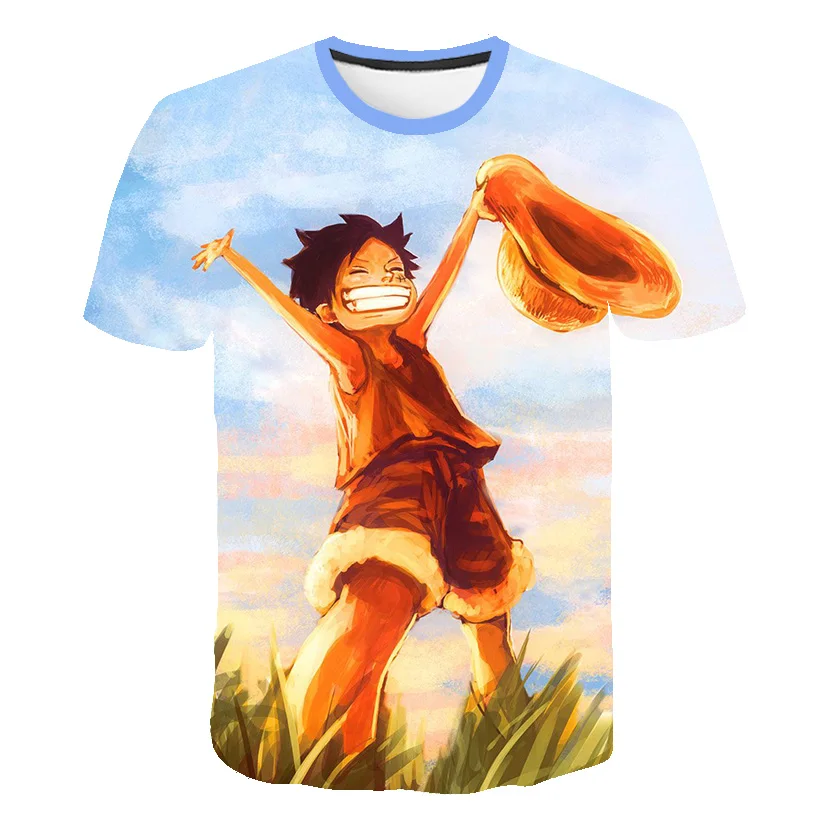 Детская одежда для подростков летняя цельная футболка с 3D принтом японским аниме