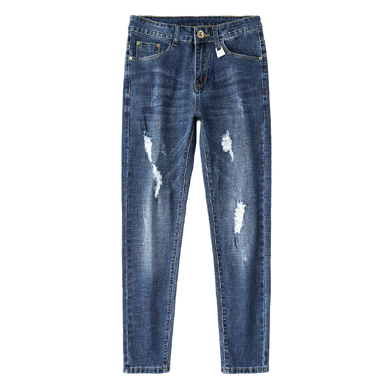 

Men's Jeans Full Length Casual Pants Spring Summer Autumn For Male Denim Pencil Coated Trousers