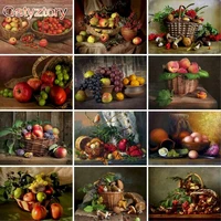 gatyztory frame fruit paint by numbers for adults kids handpainted landscape oil painting canvas drawing diy gift home wal