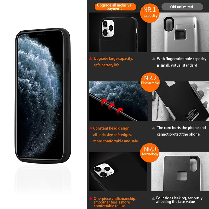 Чехол для зарядного устройства 5000 мАч/6000 мАч iPhone 11 11Pro внешний аккумулятор чехол