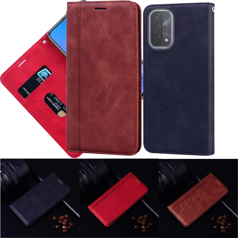 

Case For OPPO A54 5G Protective Flip Cover PU Leather Case OPPO A54 5G Protector Shell Wallet Funda Capa Bag