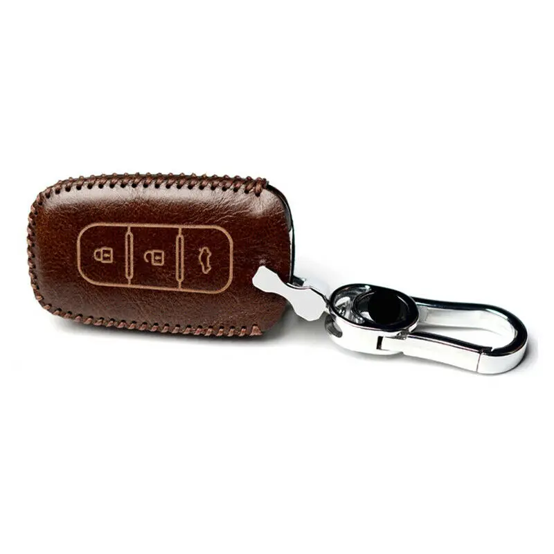 

1Pcs Genuine Leather 3 4 Buttons Car Remote Key Cover Case Holder Keychain For Hyundai Sonata Veloster Elantra Car Accessories