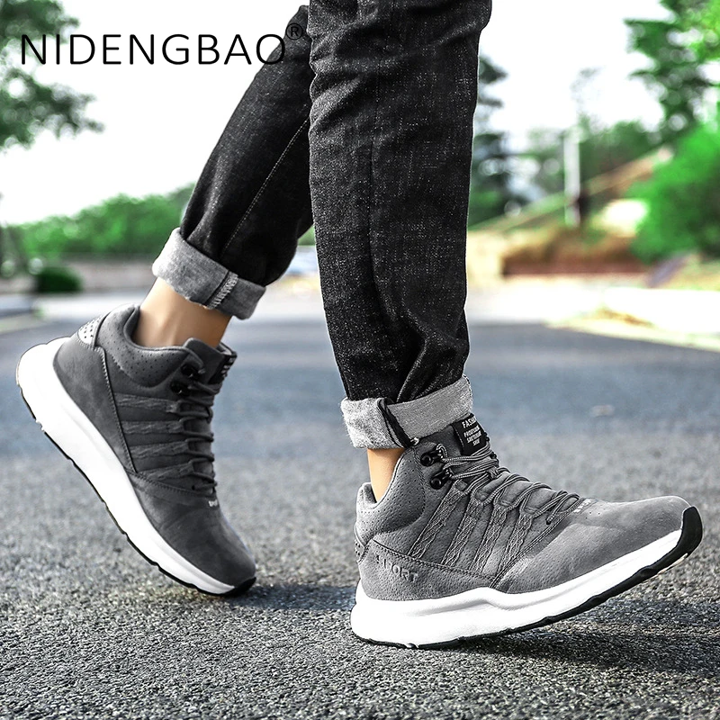 

Кроссовки мужские высокие водонепроницаемые, уличная обувь для бега, модные повседневные кеды, размеры 39-44