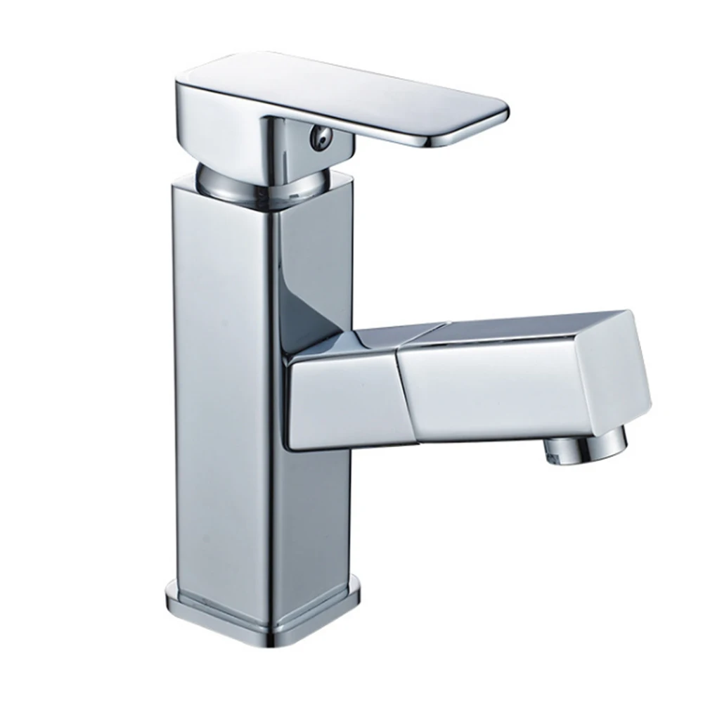 Многофункциональные смесители для раковины выдвижной серебряный цвет смеситель