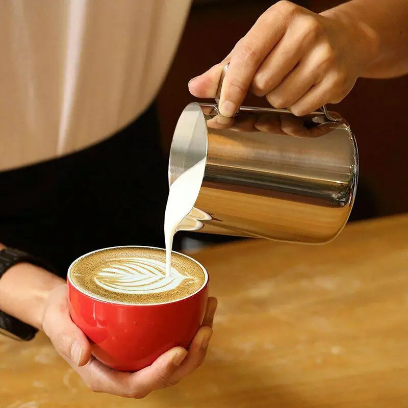 

150/350/600ml Stainless Steel Frothing Steaming Pitcher Garland Cup for Espresso Machine, Coffee Milk Frother and Latte Maker