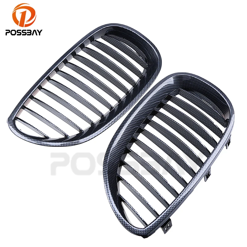 Posbay карбоновые узоры Авто Передние грили для почек BMW 5 Series E60/E61 M5 2004/2005/2006 2011