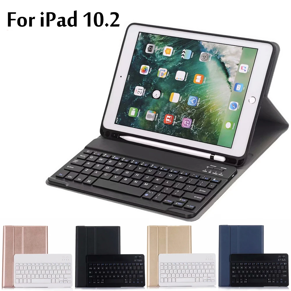 Чехол для iPad 10,2 чехол ультра тонкий Съемный беспроводной Bluetooth клавиатура чехол для iPad 7го поколения A2200 A2197 A2198